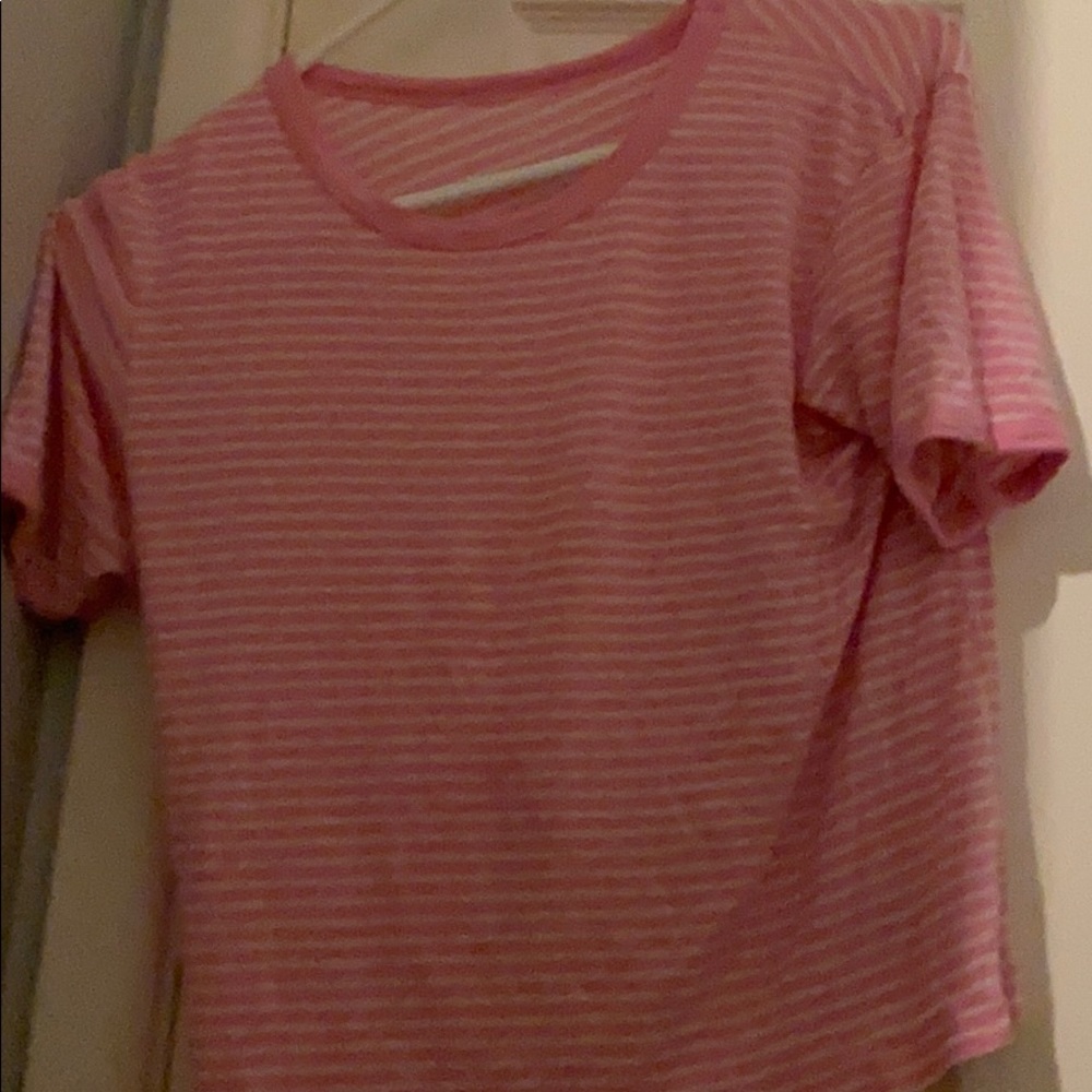 Pink and white striped shirt
